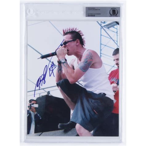 chester bennington signed photo|chester bennington crime photos.